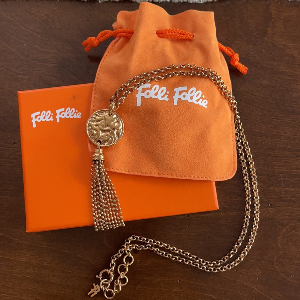 Folli Folli Rose Gold Tone Tassel Necklace